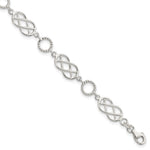 Sterling Silver Polished Fancy Knot-Link Bracelet