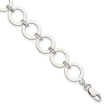 Sterling Silver Polished Circle Link Bracelet