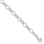 Sterling Silver Polished Solid Fancy Cable Link Bracelet