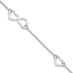 Sterling Silver Hearts Plus Extender - Total Anklet