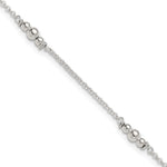 Sterling Silver Beaded 5-Station Plus Extender - Total Anklet