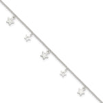 Sterling Silver Stars Plus Extender - Total Anklet