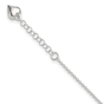 Sterling Silver Puffed Heart Dangle Plus Extender - Total Anklet