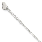 Sterling Silver Figaro with Heart Dangle Plus Extender - Total Anklet