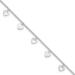 Sterling Silver Heart Charms Plus Extender - Total Anklet