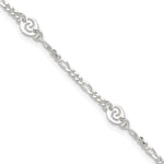 Sterling Silver Swirl Disc Plus Extender - Total Anklet