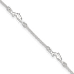 Sterling Silver Polished Dolphin Plus Ext. Anklet