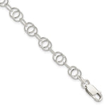 Sterling Silver Polished and Textured Fancy Link Bracelet