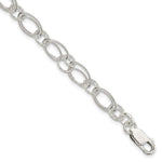 Sterling Silver Polished Double Oval Link Bracelet