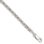 Sterling Silver Polished Fancy Ring Byzantine Link Bracelet