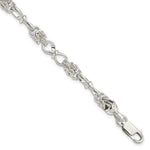 Sterling Silver Polished and Textured Fancy Byzantine Link Bracelet