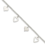 Sterling Silver Polished Heart Bracelet