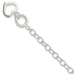 Sterling Silver Cable Link Heart Toggle Bracelet