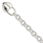 Sterling Silver Polished Heart Lock and Key Toggle Bracelet