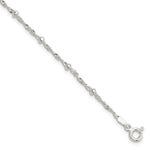Sterling Silver Diamond-cut Fancy Beaded with Extension Bracelet