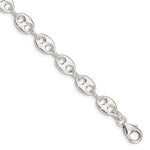 Sterling Silver Polished Fancy Anchor Link Bracelet
