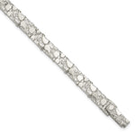 Sterling Silver Nugget Link Mens Bracelet