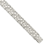 Sterling Silver Nugget Link Mens Bracelet