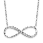 Sterling Silver Rhodium-plated CZ Infinity with Extension Necklace