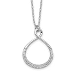 Sterling Silver Rhodium-plated CZ Infinity with Extension Necklace