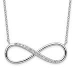Sterling Silver Rhodium-plated CZ Infinity with Extension Necklace
