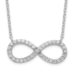 Sterling Silver Rhodium-plated CZ Infinity with Extension Necklace