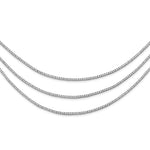 Sterling Shimmer Sterling Silver Rhodium-plated 732 Stone CZ 3 Strand Layer Necklace