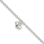 Sterling Silver Polished Heart with Extension Children's Bracelet