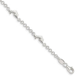 Sterling Silver Polished Dolphins with Extension Children's Bracelet