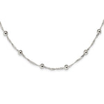 Sterling Silver Polished Beaded Necklace