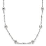 Sterling Silver Polished Beads with Singapore Chain Necklace