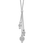 Sterling Silver Faceted and Filigree Beaded Drop Y-Necklace