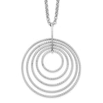 Sterling Silver Rhodium-plated Diamond-cut Multi-Circles Necklace