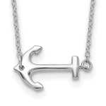 Sterling Silver Rhodium-plated Anchor with Extension Necklace