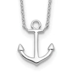 Sterling Silver Rhodium-plated Anchor with Extension Necklace