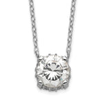 Sterling Silver Rhodium-plated Polished Round CZ Necklace