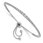 Sterling Shimmer Sterling Silver Rhodium-plated 67 Stone Graduated CZ Adjustable up to Bracelet