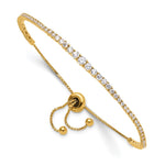 Sterling Shimmer Sterling Silver Gold-tone Flash Gold-plated 67 Stone Graduated CZ Adjustable up to Bracelet
