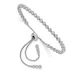 Sterling Shimmer Sterling Silver Rhodium-plated 44 Stone CZ Adjustable Bracelet