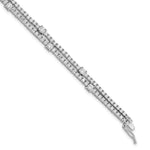 Sterling Shimmer Sterling Silver Rhodium-plated 168 Stone CZ Tennis Bracelet