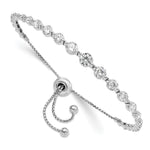 Sterling Shimmer Sterling Silver Rhodium-plated 29 Stone CZ Adjustable up to Bracelet
