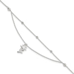 Sterling Silver Palm Tree 2-Strand Plus Extender - Total Anklet