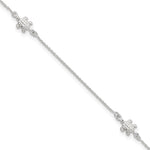 Sterling Silver Turtle 3-Station Plus Extender - Total Anklet