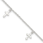 Sterling Silver Cross Charms Plus Extender - Total Anklet