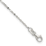 Sterling Silver Twisted Serpentine Chain Plus Extender - Total Anklet