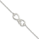Sterling Silver Polished Infinity Symbol with LOVE Bracelet