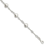 Sterling Silver Polished Heart Bracelet