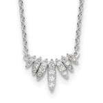 Sterling Silver Rhodium-plated Fancy CZ Necklace