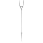 Sterling Silver Rhodium-plated CZ Drop Necklace