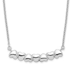 Sterling Silver Rhodium-plated Heart Bar with Extension Necklace